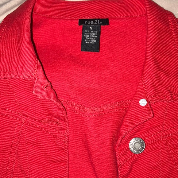 Red Jean Jacket - Picture 2 of 3